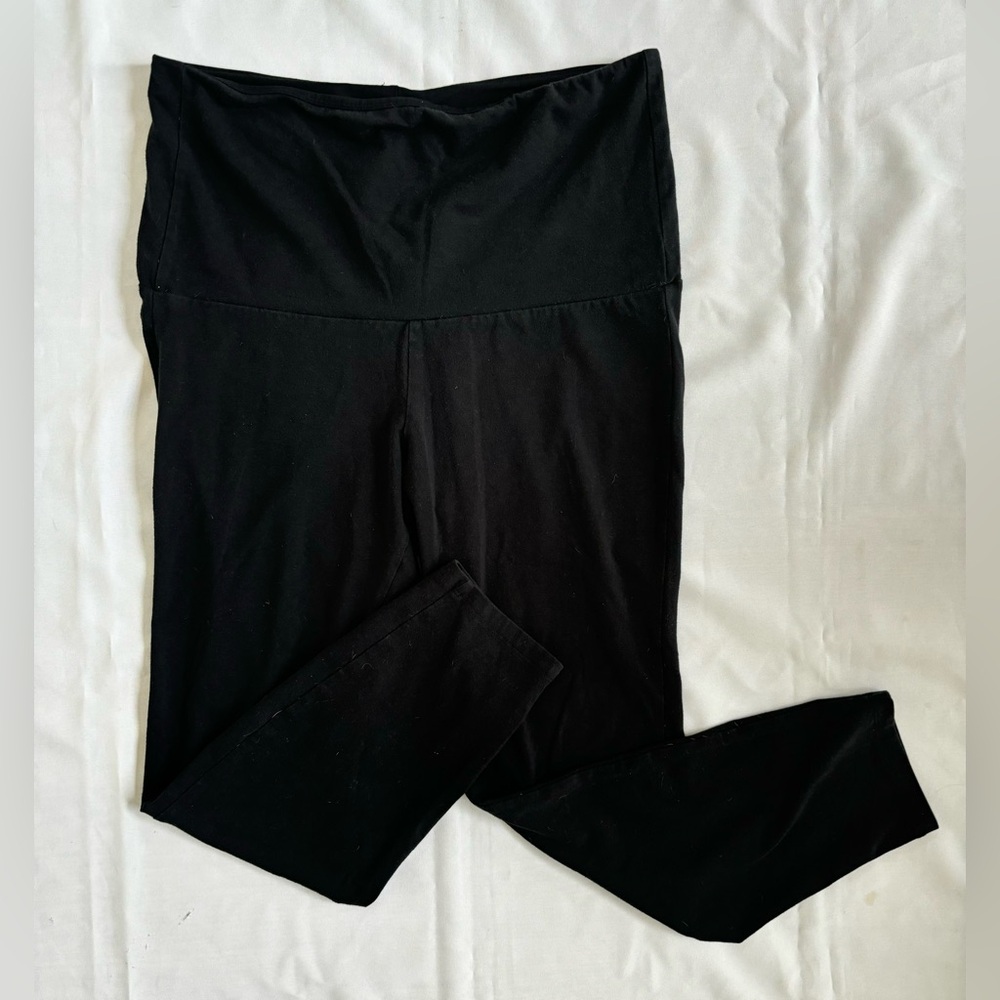 Women’s Maternity Classic Full Panel Leggings in Black Sz XL